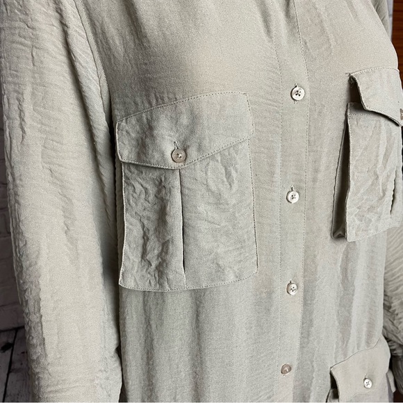 Cheap Monday Grey Wrinkled Long Sleeve Shirt Size M - Picture 10 of 14